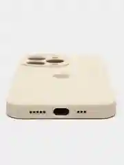 Светло-жёлтый цветной силиконовый чехол для iPhone 13 Pro, с бархатной прослойкой