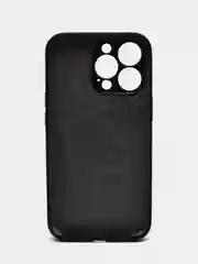 Черный цветной силиконовый чехол для iPhone 13 Pro, с бархатной прослойкой