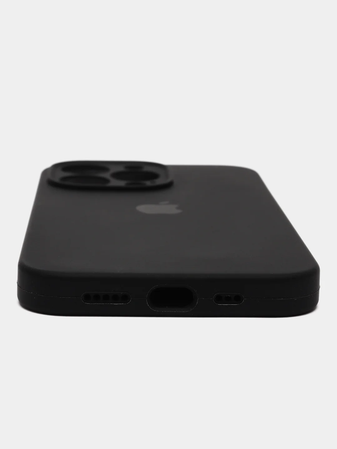 Черный цветной силиконовый чехол для iPhone 13 Pro, с бархатной прослойкой