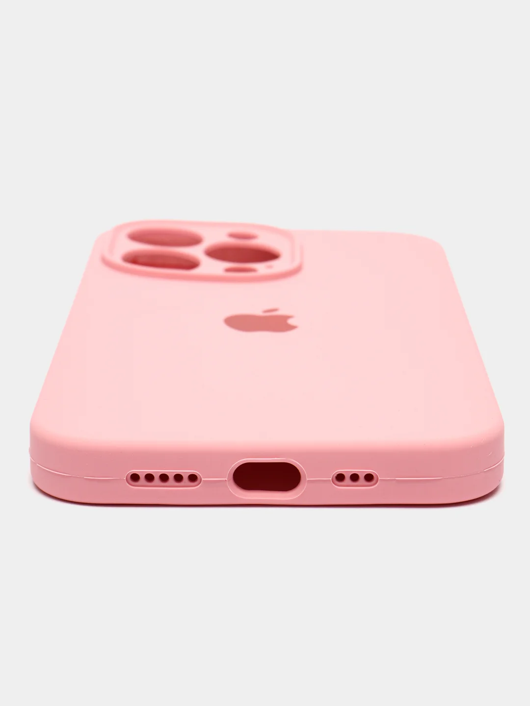 Розовый цветной силиконовый чехол для iPhone 13 Pro, с бархатной прослойкой