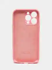 Розовый цветной силиконовый чехол для iPhone 13 Pro, с бархатной прослойкой