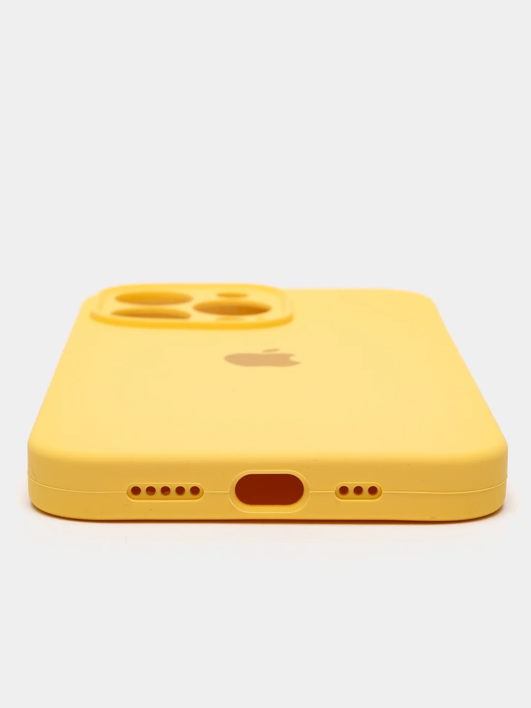 Желтый цветной силиконовый чехол для iPhone 13 Pro, с бархатной прослойкой