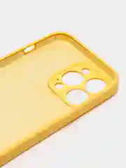 Желтый цветной силиконовый чехол для iPhone 13 Pro, с бархатной прослойкой