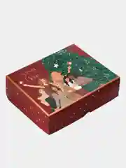 Бордовый упаковка "Новогодняя коробка", 20 х 17 х 6 см