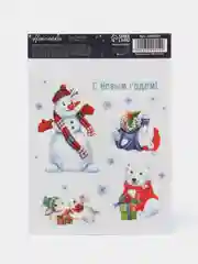 Карамельный новогодняя наклейка на окно