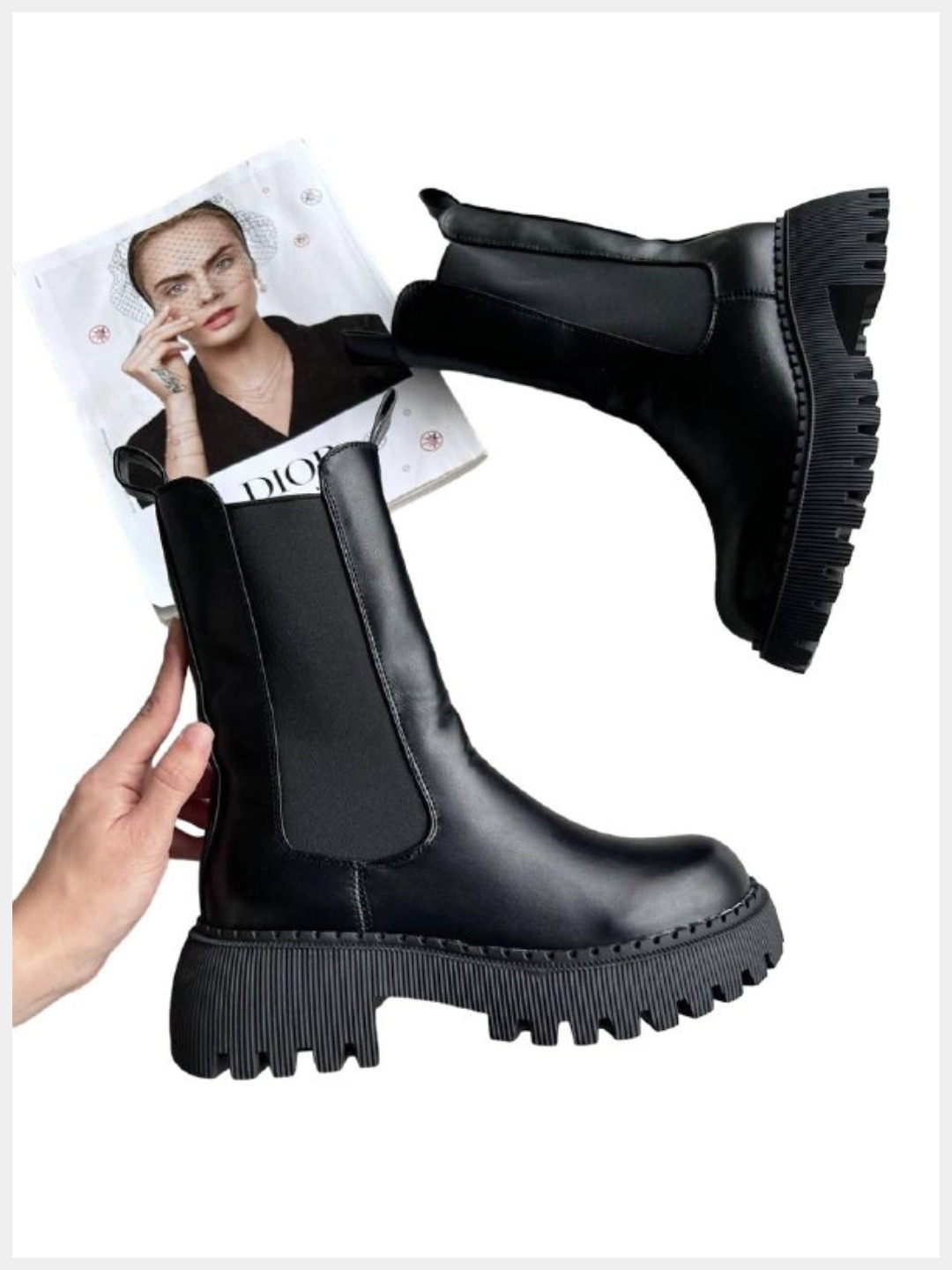 Ботинки челси женские зимние с мехом купить по цене 2800 ₽ винтернет-магазине KazanExpress