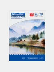 Папка для акварели БОЛЬШОГО ФОРМАТА А3, 10л, 200г/м2, 297х420мм, BRAUBERG, Весна, 111063