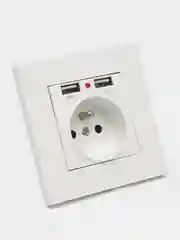 Белый настенная розетка, с USB разъемами