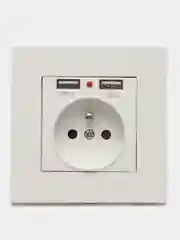 Белый настенная розетка, с USB разъемами