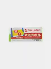 Разделитель пластиковый (полосы 105х240 мм), 12 листов, без индексации, по цветам