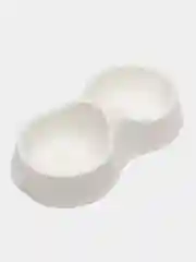 Белый миска для кошек и других домашних питомцев, 0,2 л, двойная