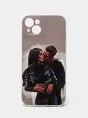 Бежевый меланж чехол для iPhone 14, 14 Pro, 14 Plus, 14 Pro Max, силиконовый с рисунком, с защитой камеры