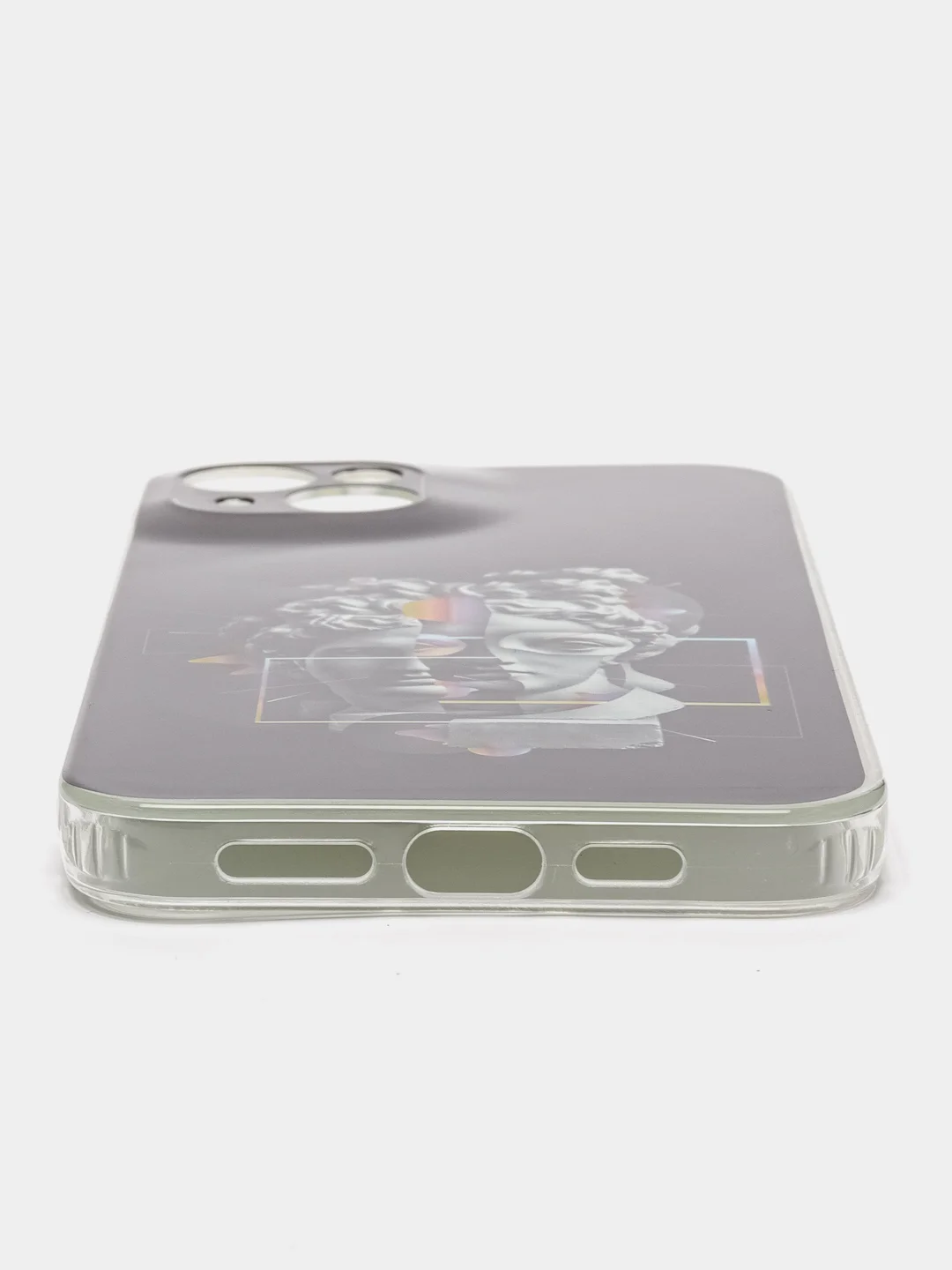Серый чехол для iPhone 14, 14 Pro, 14 Plus, 14 Pro Max, силиконовый с рисунком, с защитой камеры