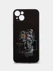 Серый чехол для iPhone 14, 14 Pro, 14 Plus, 14 Pro Max, силиконовый с рисунком, с защитой камеры