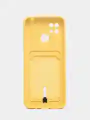 Желтый чехол Xiaomi Redmi 10C / Poco C40, Сяоми Редми 10С, Поко С40 силиконовый с карманом для карты