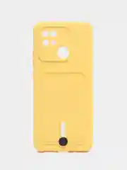 Желтый чехол Xiaomi Redmi 10C / Poco C40, Сяоми Редми 10С, Поко С40 силиконовый с карманом для карты