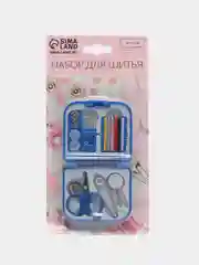 Набор для шитья дорожный, 21 предмет, в складной пластиковой коробке, 7 х 6,5 х 2 см