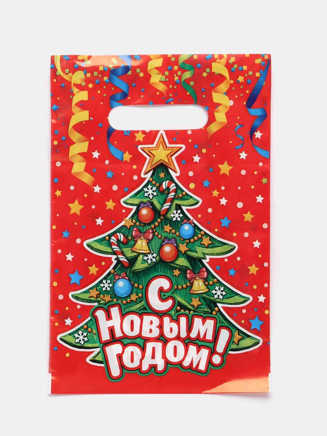 Красный пакет новогодний 20 х 30 см (3, 5, 10 шт)