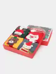 Коралловый меланж носки новогодние в подарочной упаковке