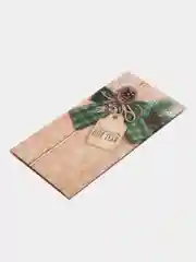 Вишнёвый конверт-открытка для денег