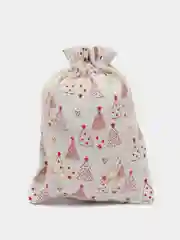 Белый мешочек новогодний подарочный, мешки мешок для упаковки новогодних подарков пакет коробка