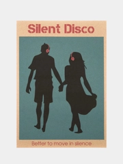 Постер на стену "Silent Disco", крафт, А3