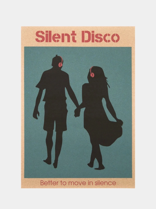 Постер на стену "Silent Disco", крафт, А3