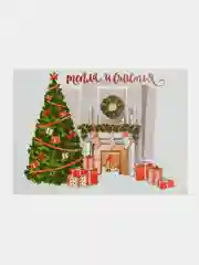 Кораллово-розовый открытка  Новогодняя, поздравительная "С Новым годом", мини открытка