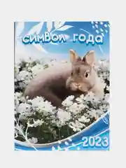 Голубой магнит  календарь символ года 2023,отрывной календарь , размер 10*13,5 см