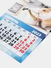 Голубой магнит  календарь символ года 2023,отрывной календарь , размер 10*13,5 см