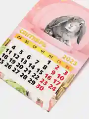Алый магнит  календарь символ года 2023,отрывной календарь , размер 10*13,5 см