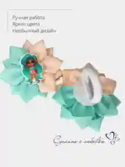 Бирюзовый бантики для волос, бантики на резинке, цветные, яркие