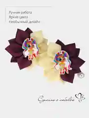 Фиолетовый бантики для волос, бантики на резинке, цветные, яркие