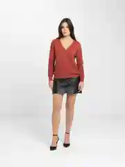 Коралловый вязаный кардиган, женская осенне-зимняя кофта с V-образным вырезом и длинными рукавами
