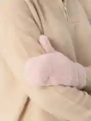 Розовый варежки женские шерстяные, зимние, вязаные