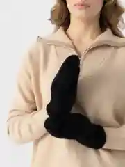 Черный варежки женские шерстяные, зимние, вязаные