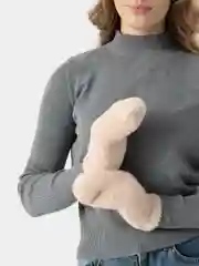 Бежевый варежки женские шерстяные, зимние, вязаные