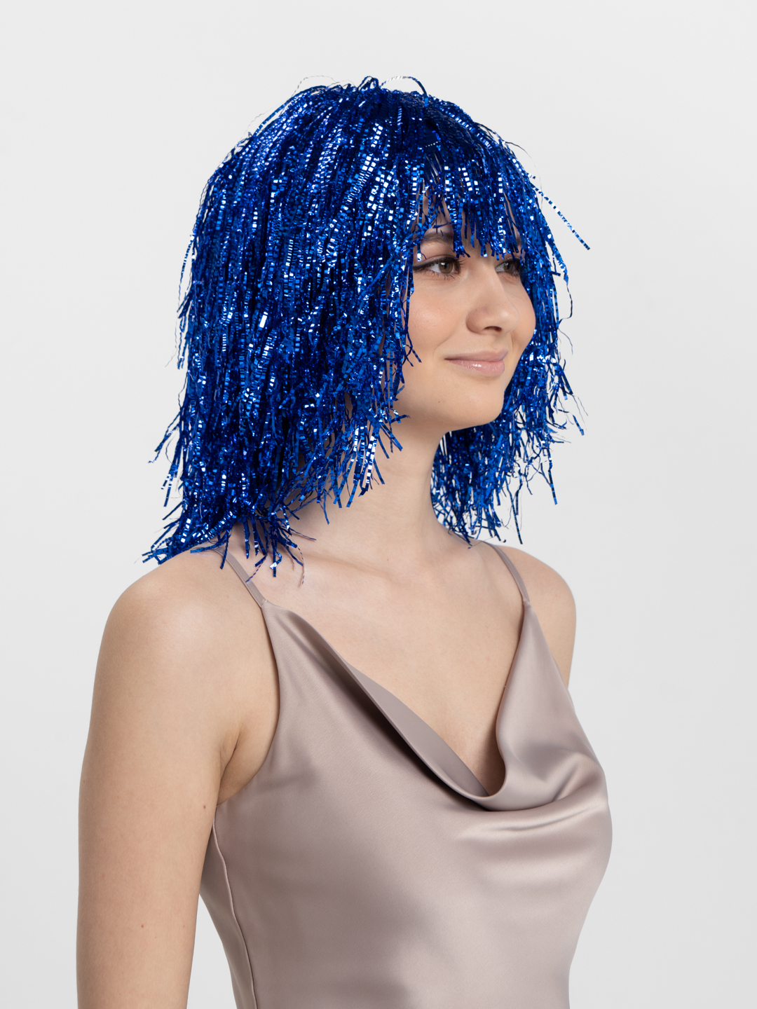 Купить парик из дождика серебристый, 35см по цене 62,30 руб. в интернет магазине Marker