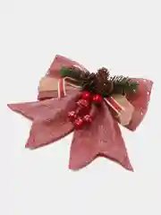 Коралловый большой бант на елку/ Новогодние банты на елку 1шт/ украшение декор