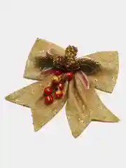 Золотой большой бант на елку/ Новогодние банты на елку 1шт/ украшение декор