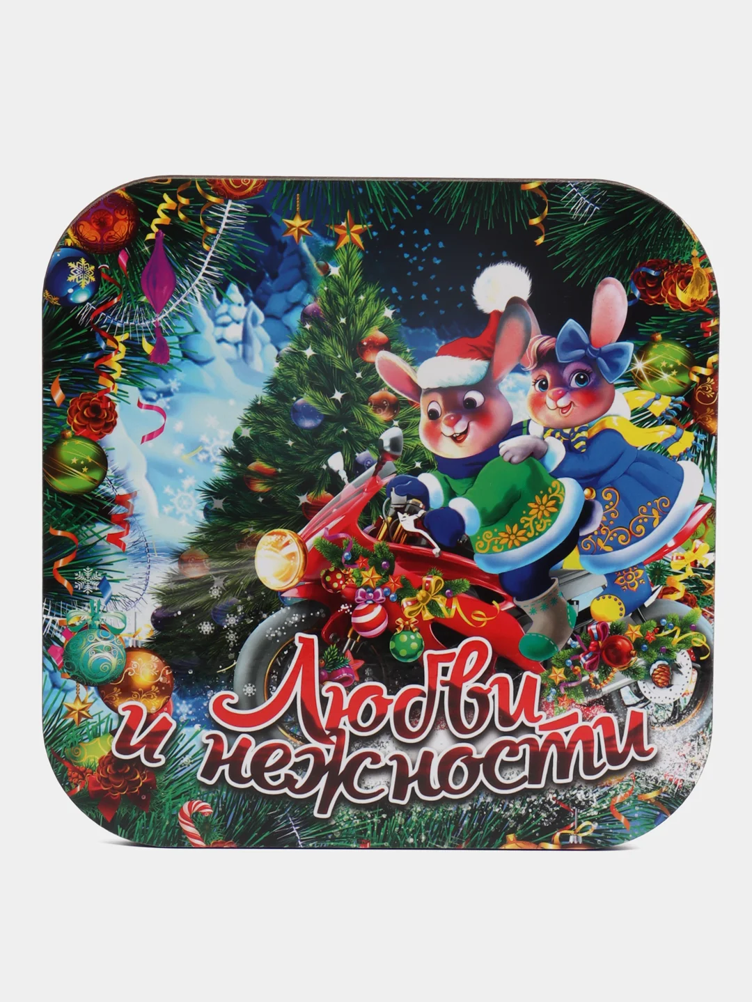 Белый подставка под горячее, новогодняя