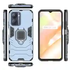 Красный чехол противоударный с кольцом на Realme C33 (Реалми С33)