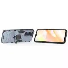 Красный чехол противоударный с кольцом на Realme C33 (Реалми С33)