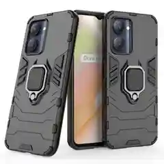 Красный чехол противоударный с кольцом на Realme C33 (Реалми С33)