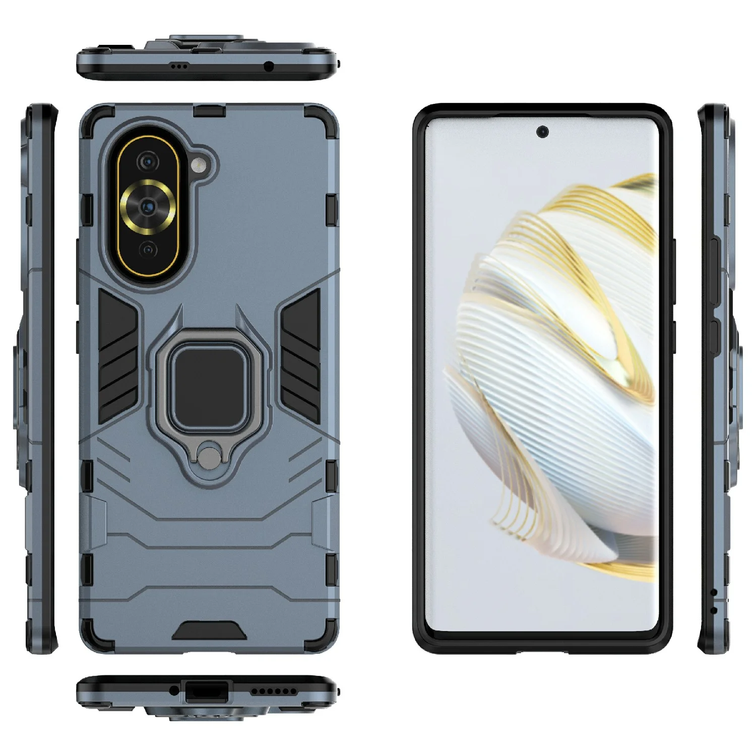 Чехол противоударный с кольцом на Huawei Nova 10 (Хуавей Нова 10)