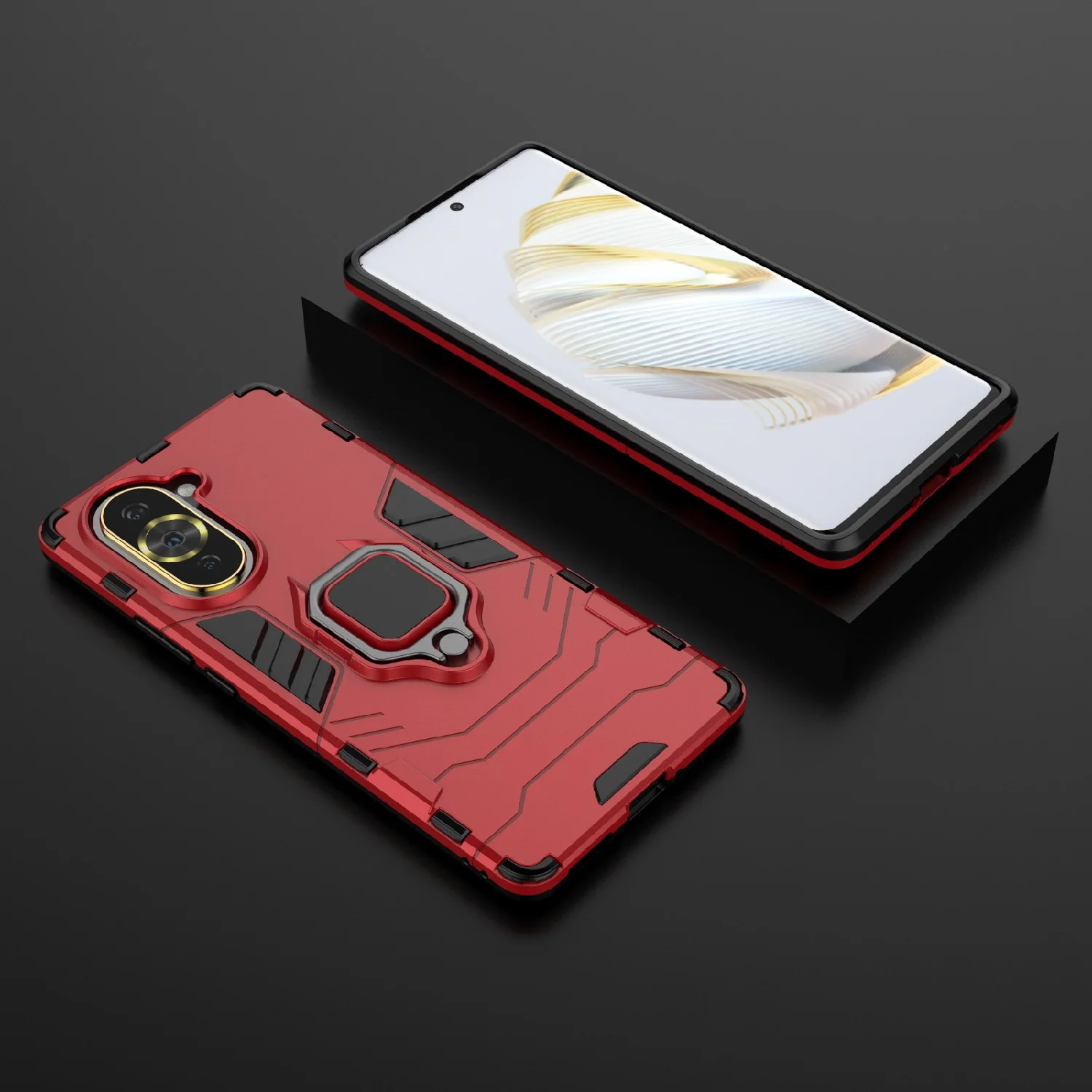 Чехол противоударный с кольцом на Huawei Nova 10 (Хуавей Нова 10)