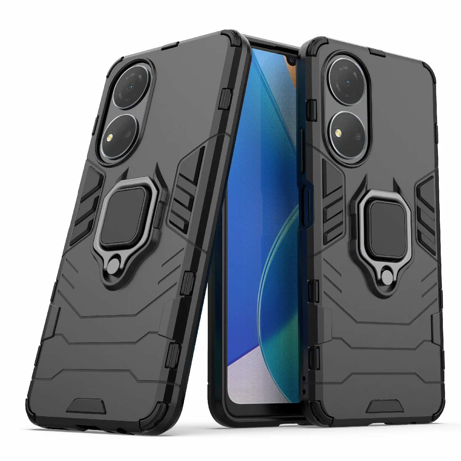 Чехол противоударный с кольцом на Honor X7 (Хонор Х7)