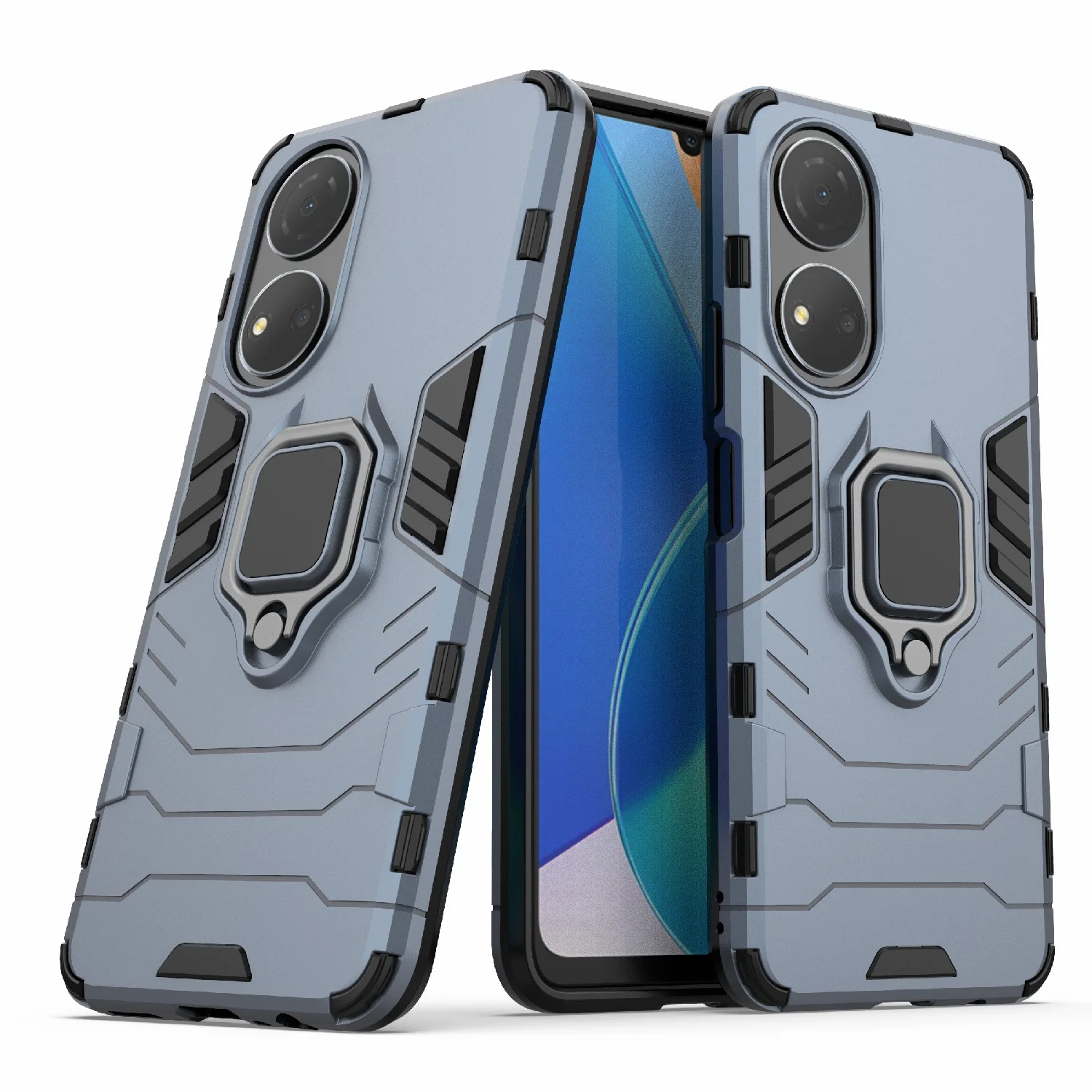 Чехол противоударный с кольцом на Honor X7 (Хонор Х7)
