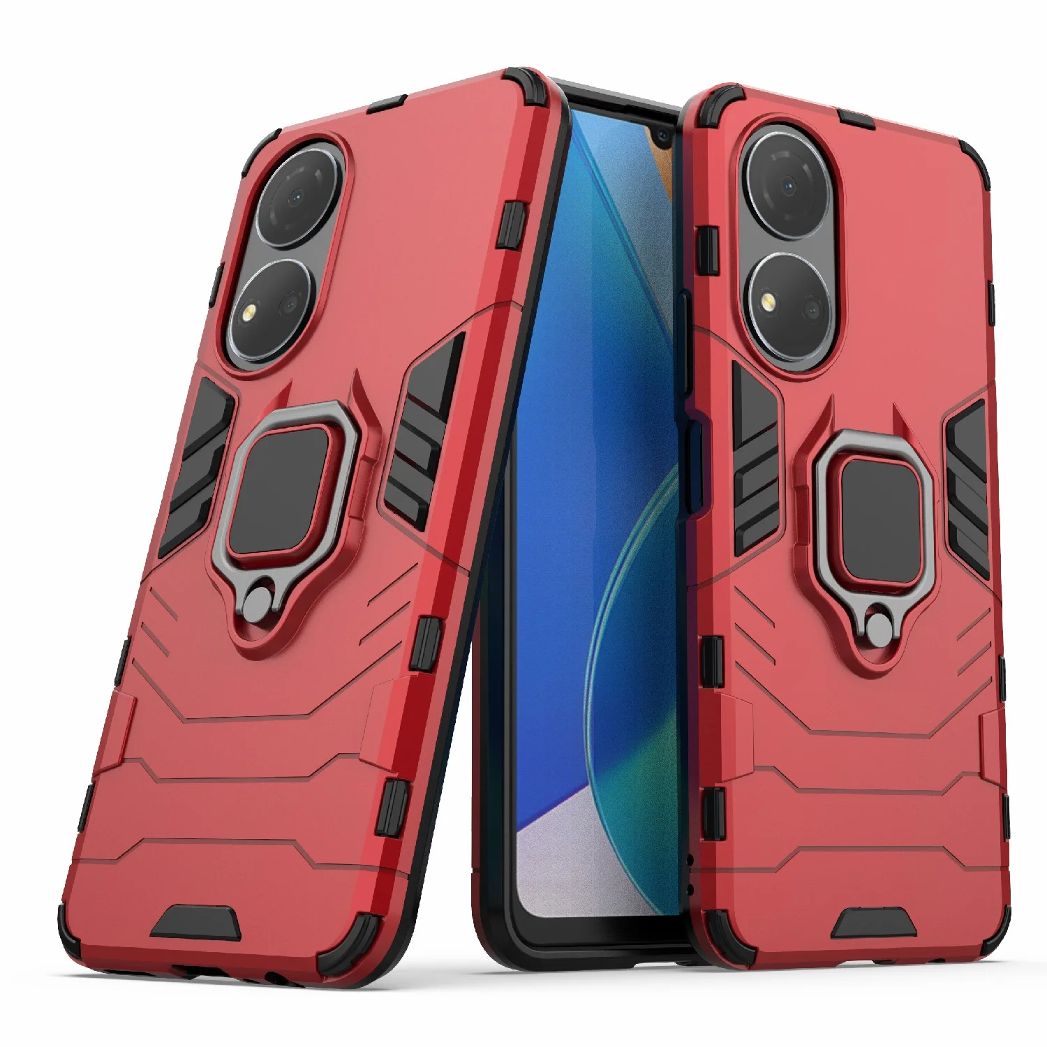 Чехол противоударный с кольцом на Honor X7 (Хонор Х7)