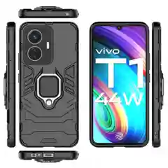 Синий меланж чехол противоударный с кольцом на Vivo T1 (Виво Т1)